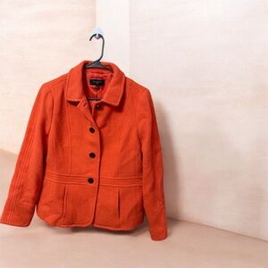 Women's Talbots Wool Pea Coat Orange Size 10P